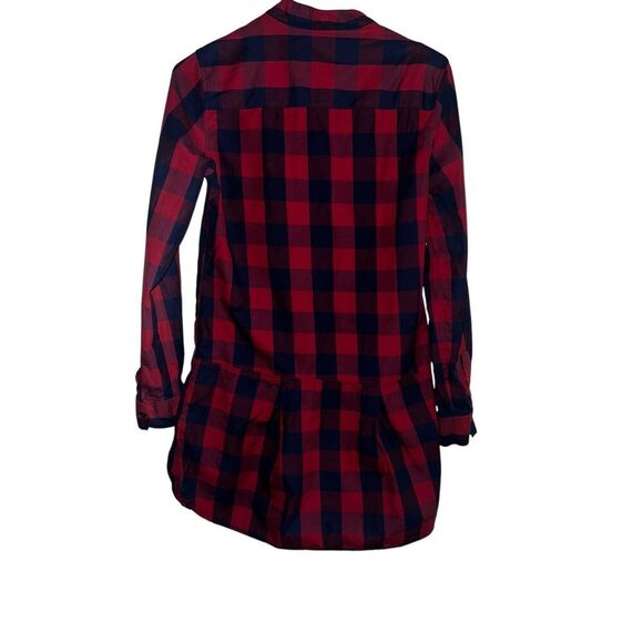 0039 Italy fannel  button Down shirt sz xs Tunic Mandarin Preppy Dark Academia - Picture 2 of 6